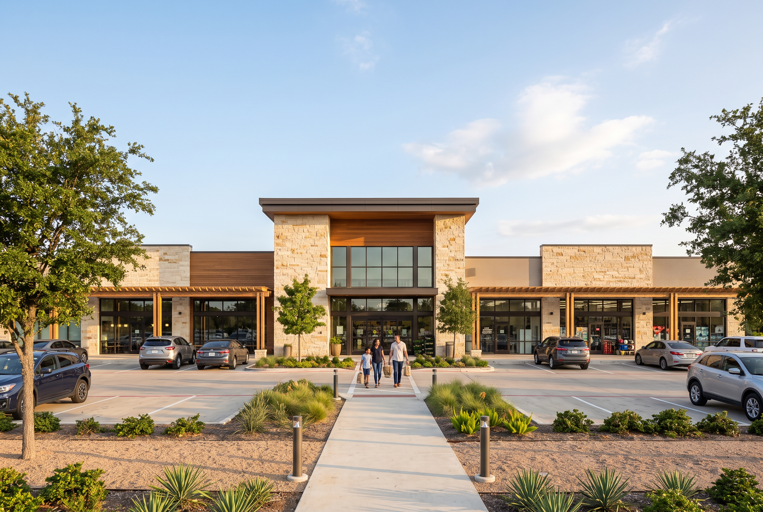 Grocery-anchored necessity-based retail center